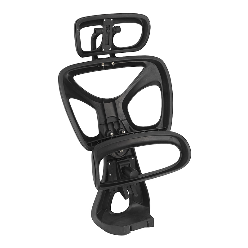 0729 Conjunto de respaldo de silla ergonómico de malla - Negro / Blanco